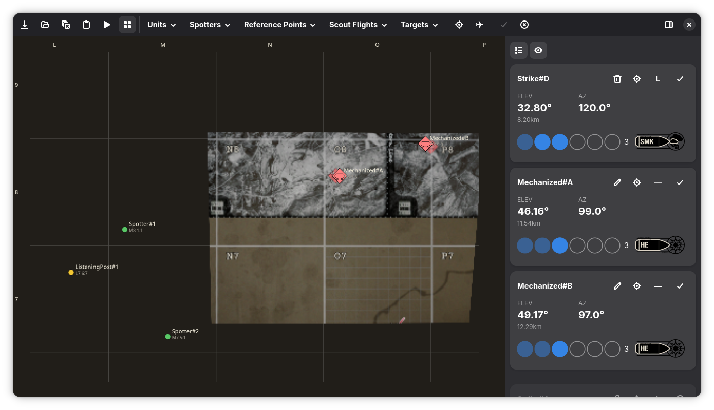 Map screenshot rectified onto the app's own grid